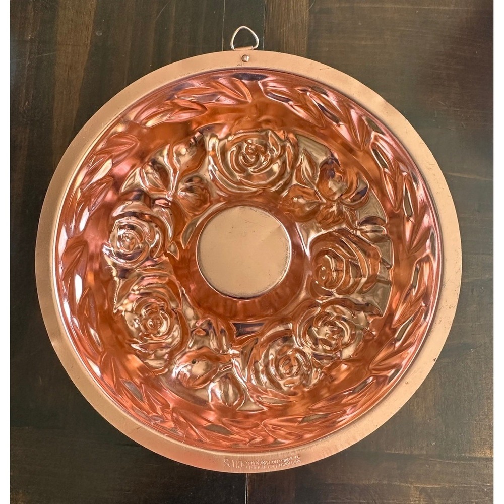 A.H.C. Rose Flower Motif Copper Color Jello Mold Decor Wall Hanging